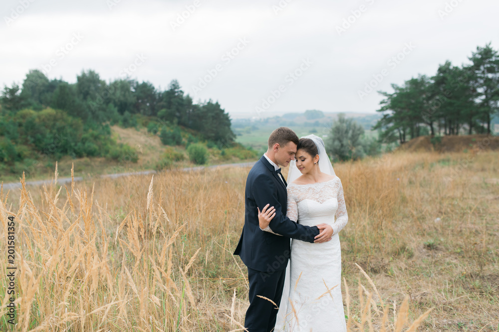 Happy bride and groom on their wedding day Happy bride and groom on their wedding day