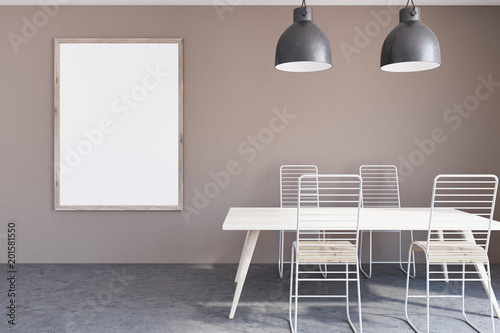 Brown dining room interior  poster