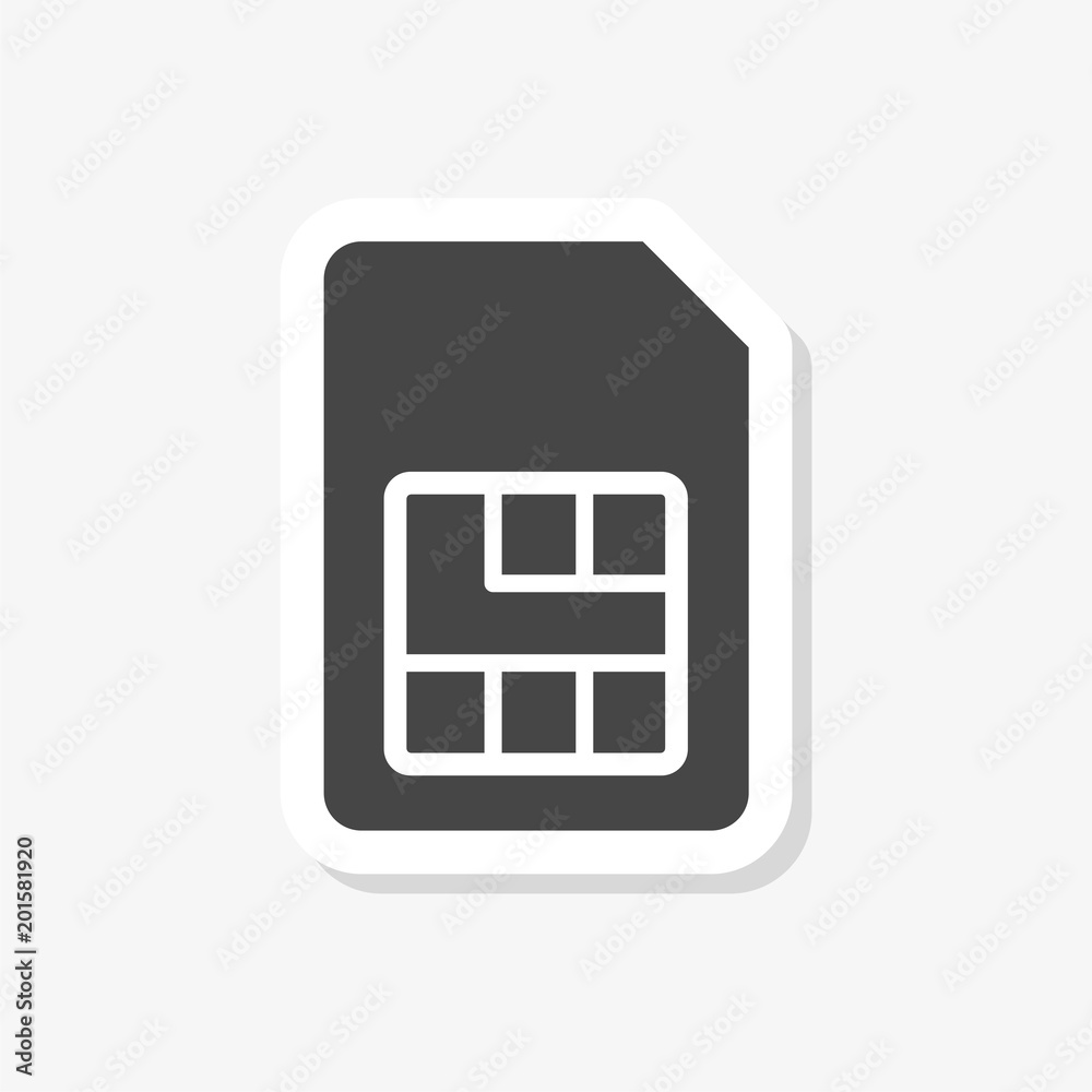 Sim card sticker, simple vector icon Sim card sticker, simple vector icon