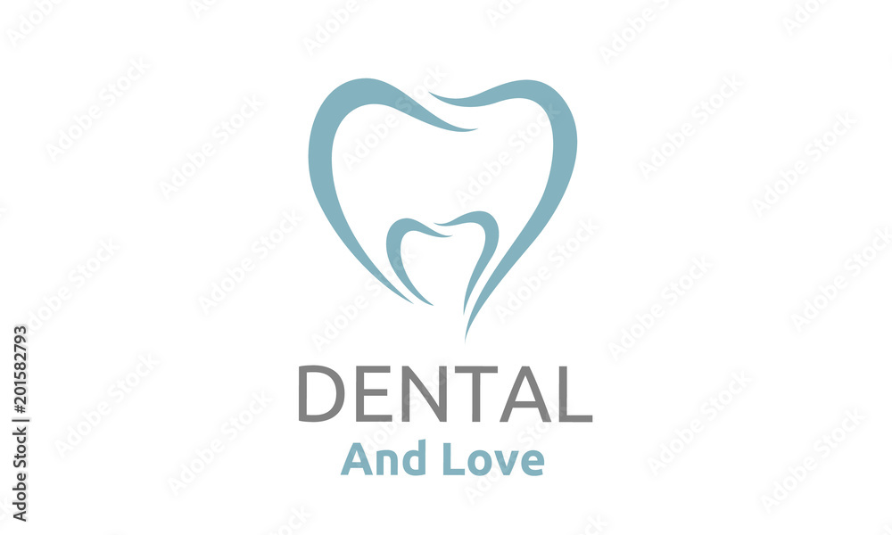 Tooth Teeth Dentist Dental dentistry Heart Love logo design vector