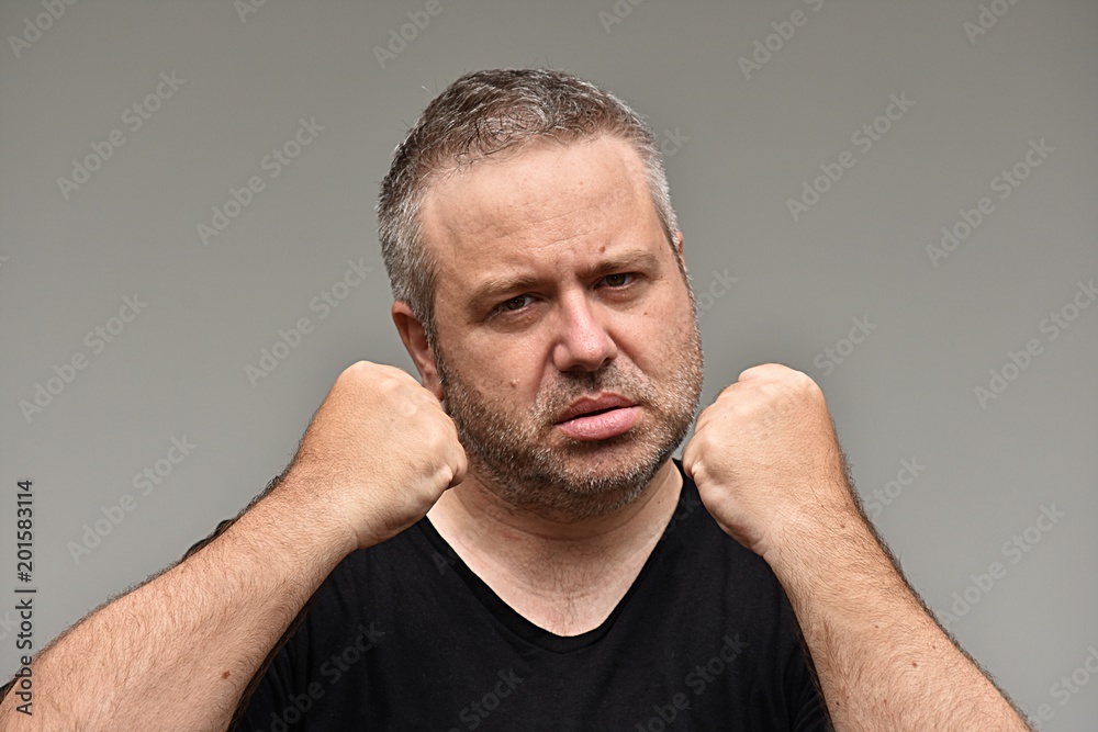 Fototapeta premium Angry Caucasian Male