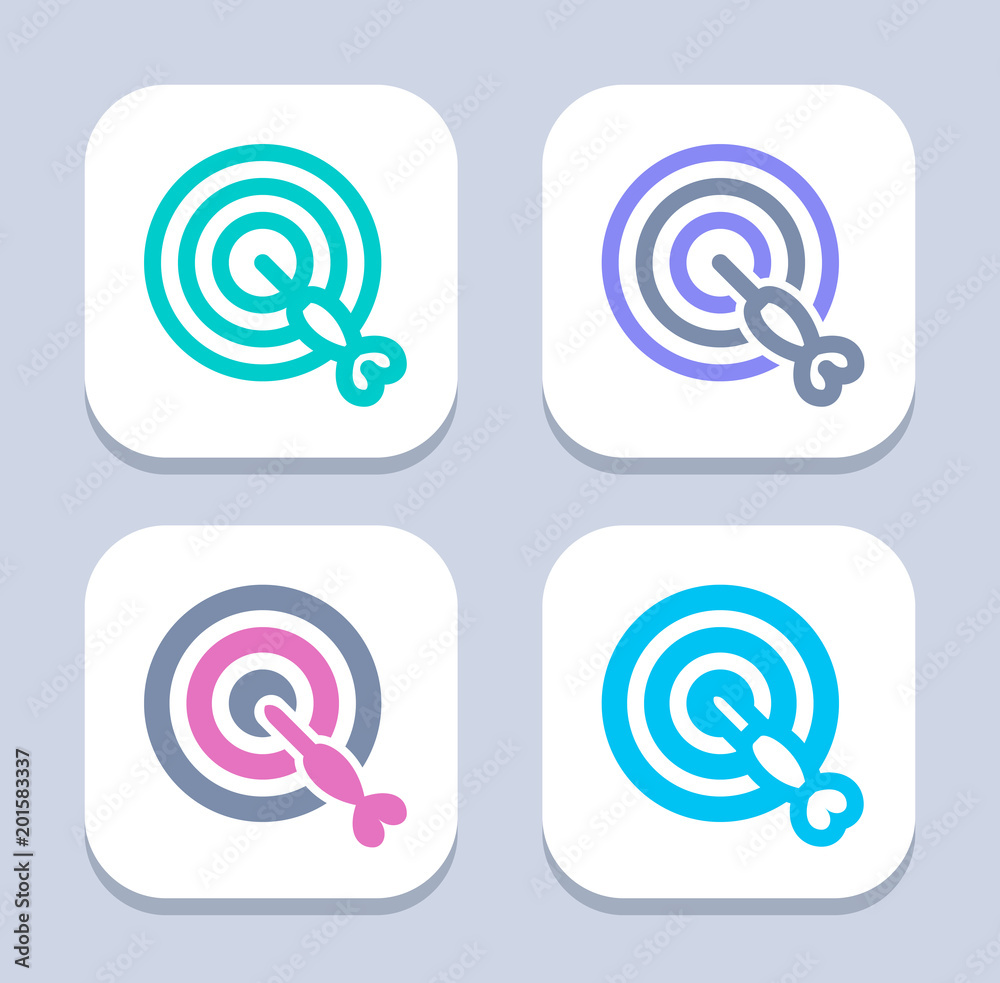 Target & Dart - Neon & LED Icons. A set of 4 professional, pixel-perfect icons Target & Dart - Neon & LED Icons. A set of 4 professional, pixel-perfect icons