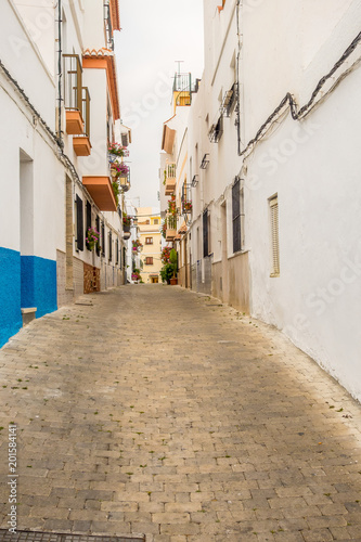 Beautiful views and streets of Frigiliana  village of Malaga on a summer day