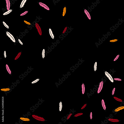 Colorful feathers. Prints of Colored feathers Design for Goods for Pets. Simple Pattern for Print, Logo or Poster. Vector Confetti Background. 