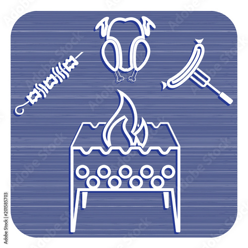 Brazier, kebab, chicken and sausage icon