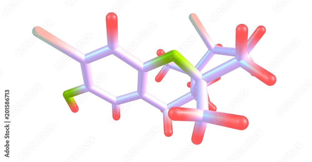 Cymobarbatol molecular structure isolated on white background Cymobarbatol molecular structure isolated on white background