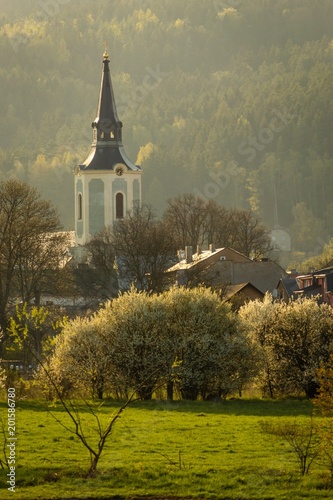 Village at sunset