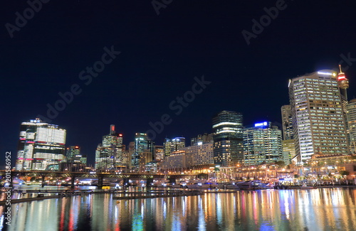 Darling Harbour Sydney night cityscape Australia © tktktk