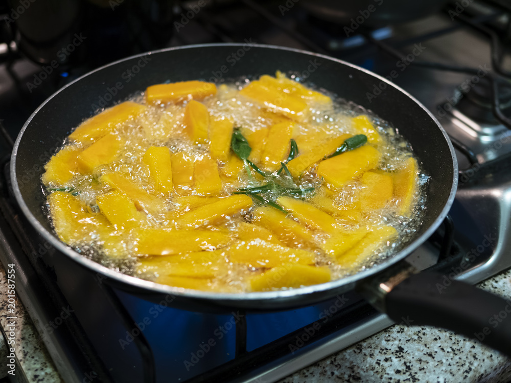 detail of fried pumpkin