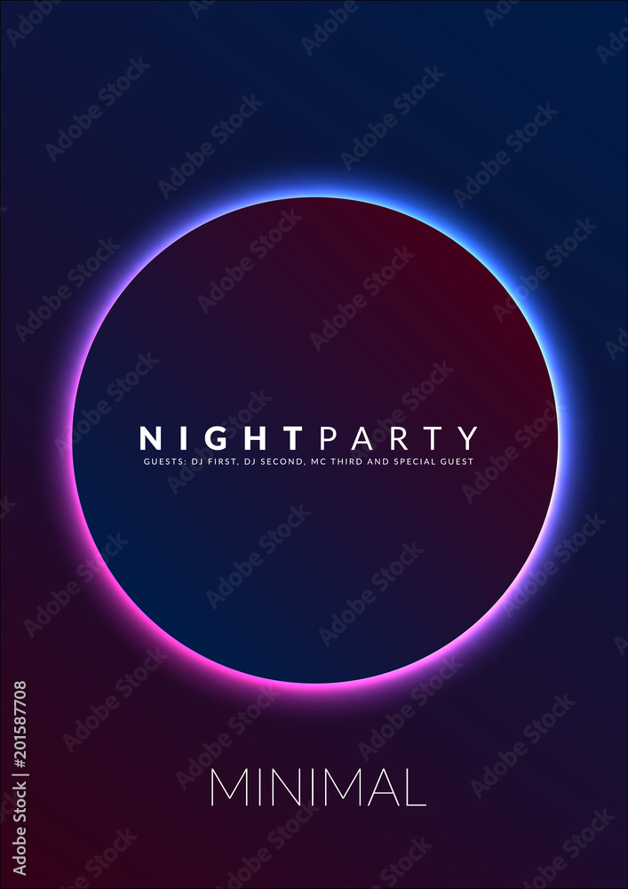 Abstract night party poster in glamour design style, modern flyer in A4  with colourful background Stock Vector | Adobe Stock