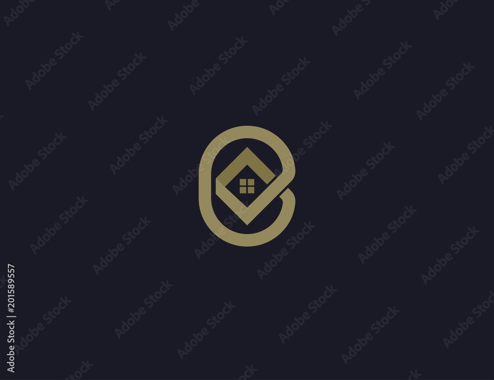 letter B home logo design template letter B home logo design template