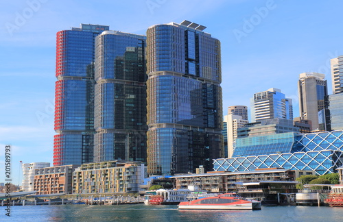 Canvas Print Darling Harbour in Sydney cityscape Australia