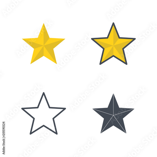 Star christmas vector icon flat colored silhouette line