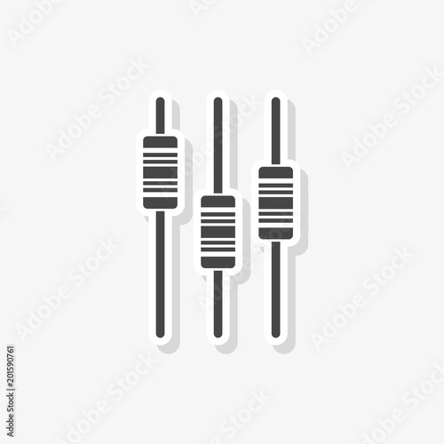 Sliders or faders control board, Fader sticker, simple vector icon