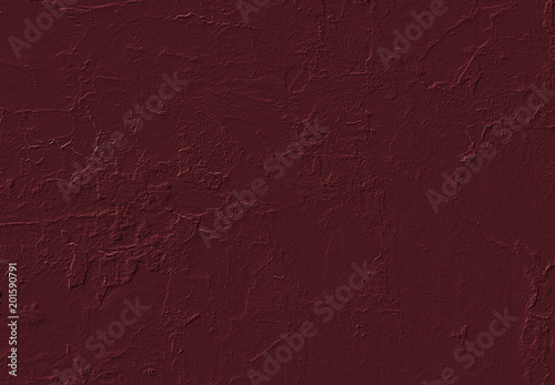 Computer 3D texture of dark red plastered wall.