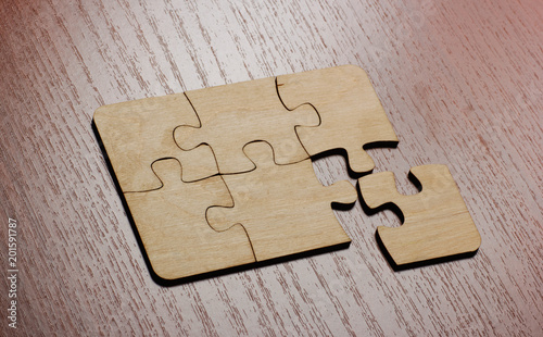 Missing jigsaw puzzle pieces. Business concept. Compliting final task photo