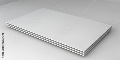 Illustration - a template of white business cards, paper on a white background.