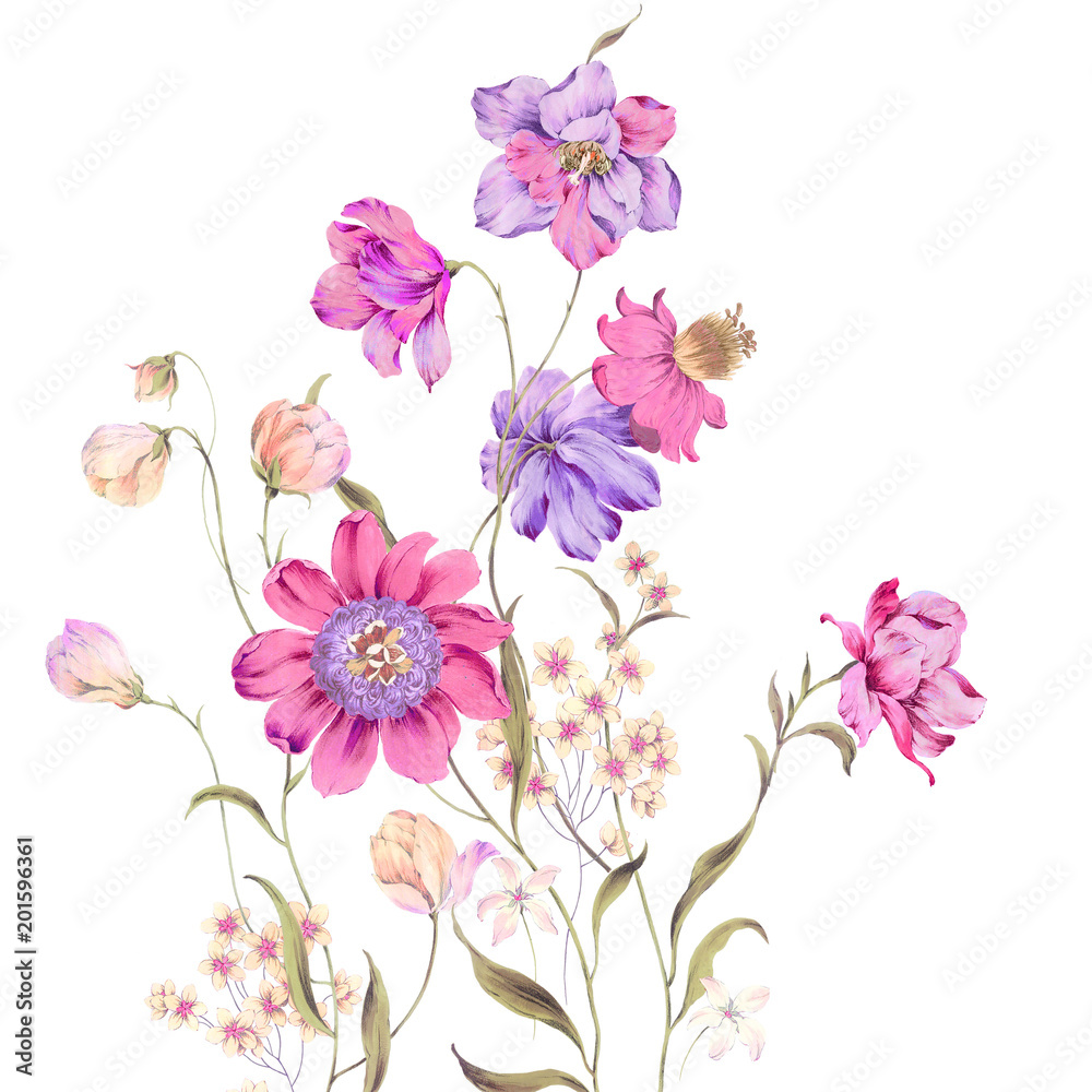 Naklejka Akwarela kwiatowy kolekcji