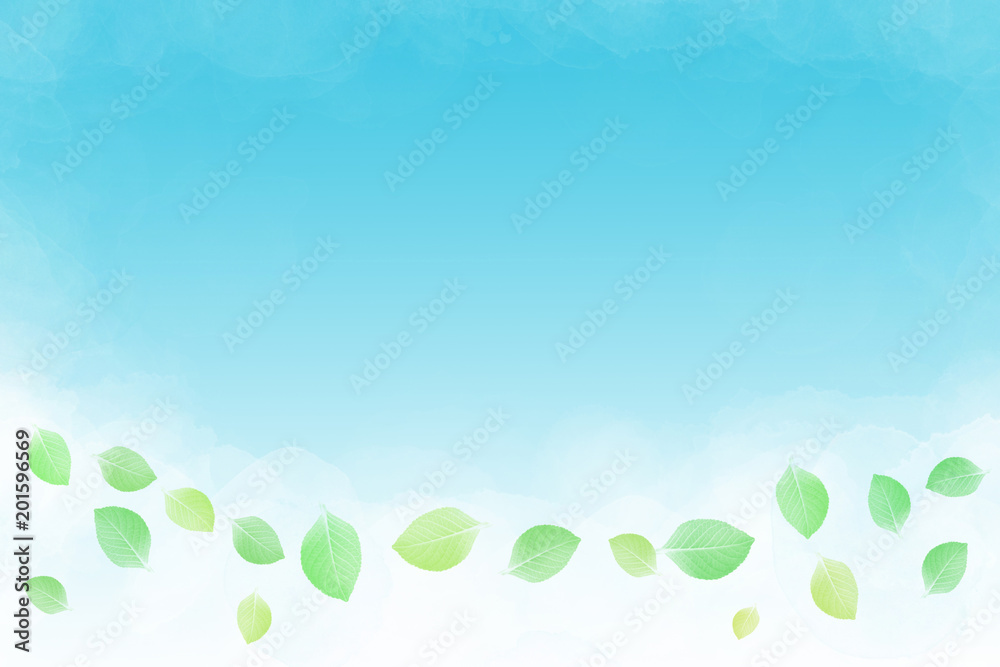 木の葉 空 夏 水彩 背景 木の葉 空 夏 水彩 背景