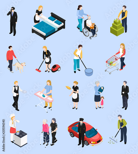 Home Staff Isometric Icons