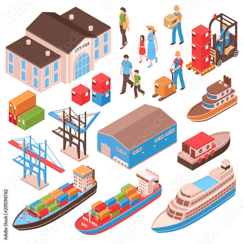 Sea Port Isometric Set
