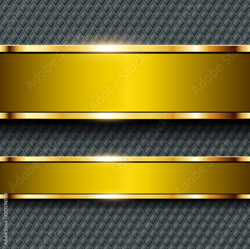 Business background gold, banners with gold metallic elements 