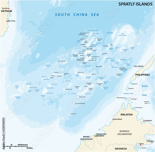 spratly islands vector map