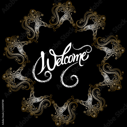 Decorative abstract ornament with invitation 46