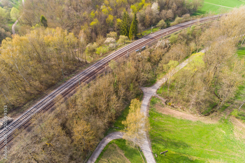 Luftbild Bahnlinie im Glemstal bei Leonberg