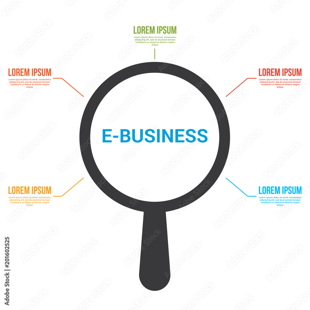 Finance Concept: Magnifying Optical Glass With Words E-business Finance Concept: Magnifying Optical Glass With Words E-business
