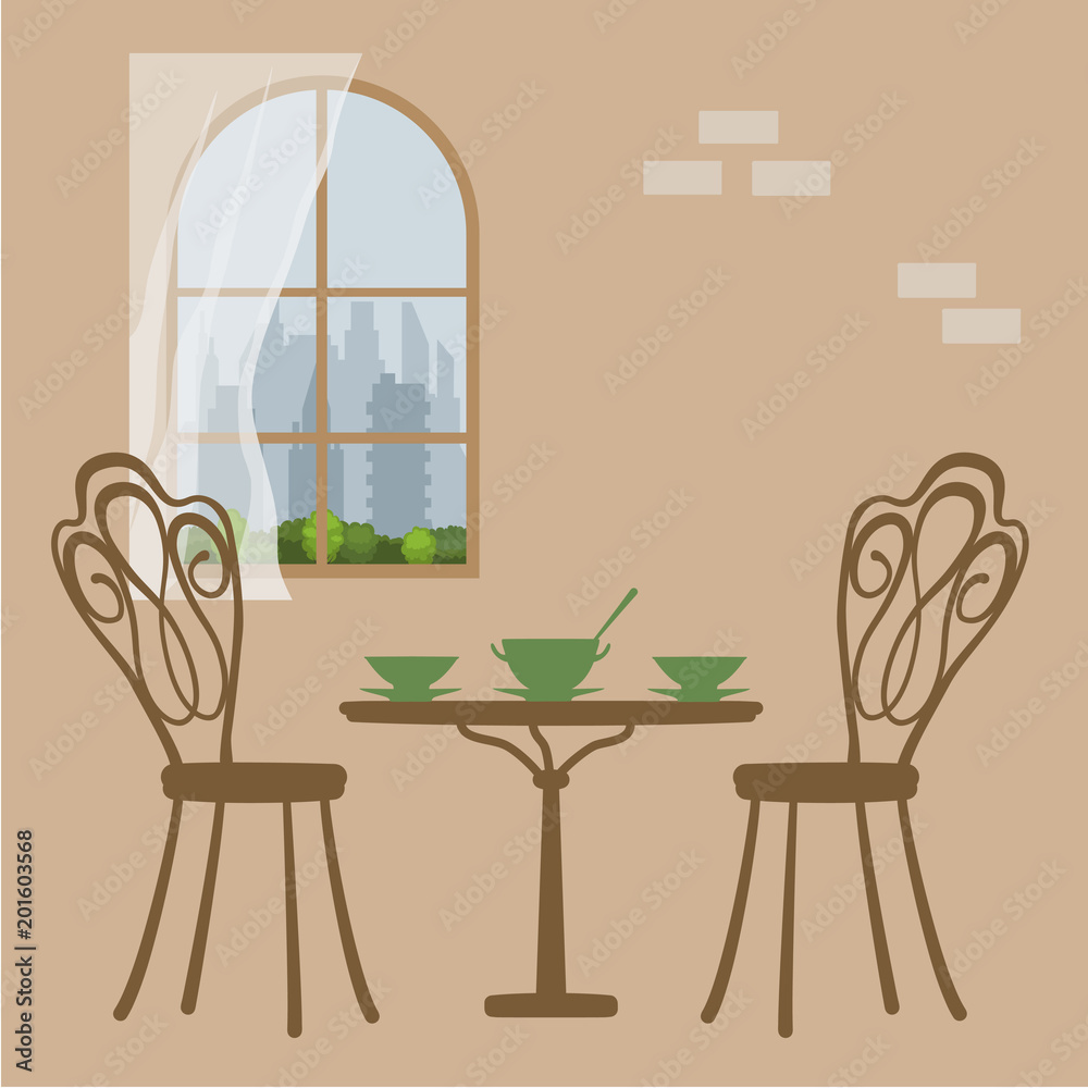 Table in restaurant for lunch Table in restaurant for lunch