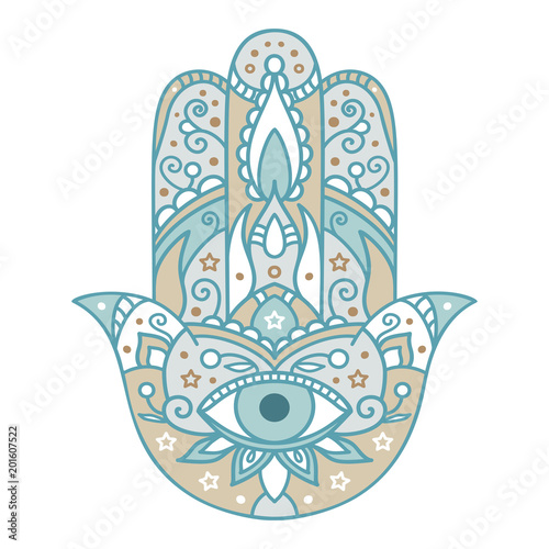 Vector illustration. Hamsa on a white background.
