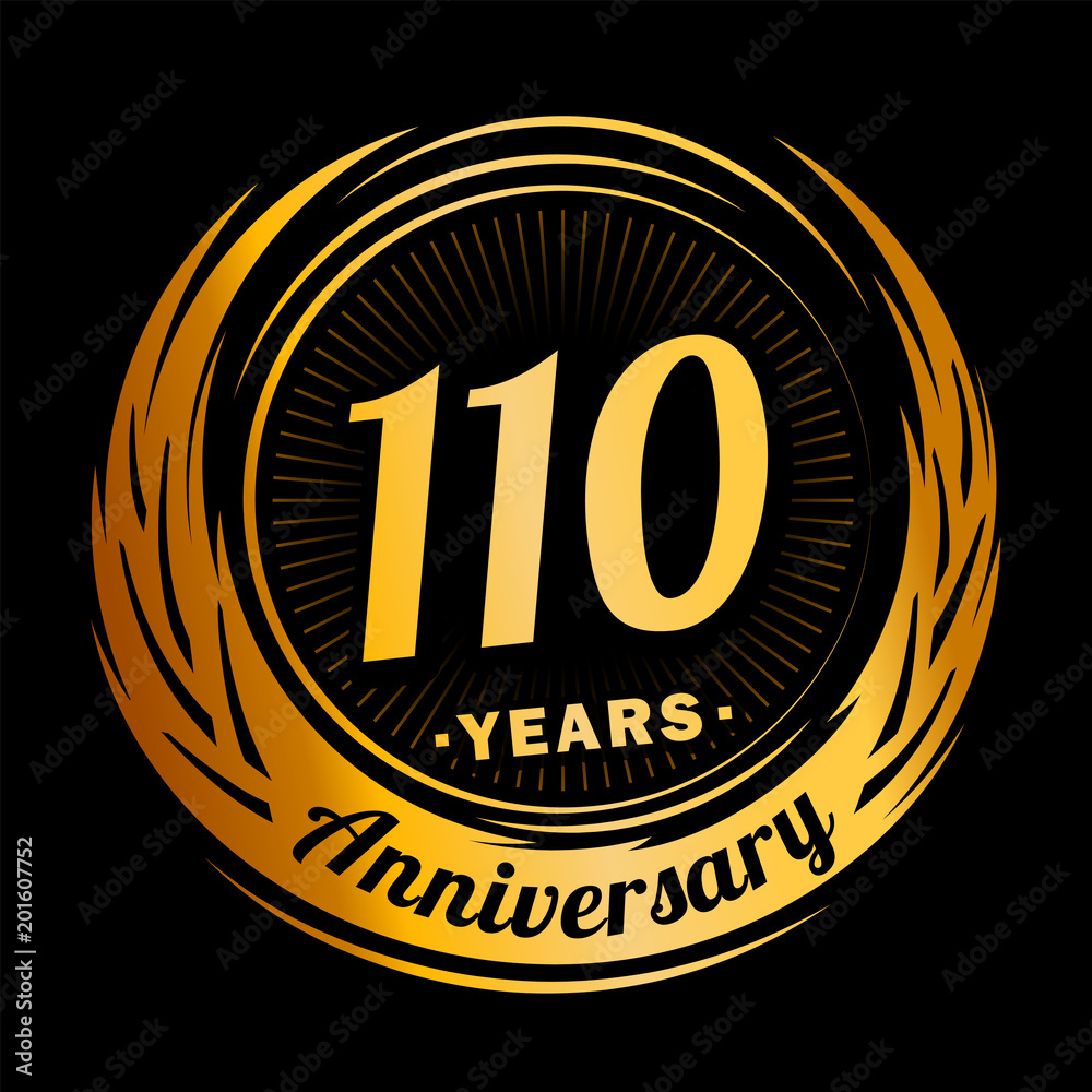 110 years anniversary. Anniversary logo design. 110 years logo