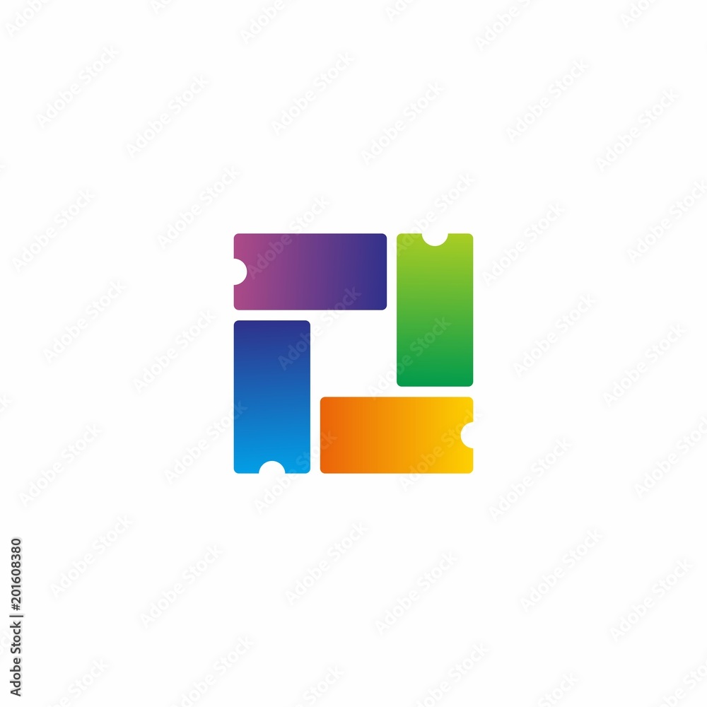 square logo design for company, network and concept square logo design for company, network and concept