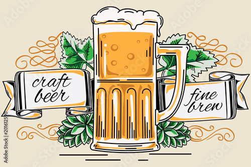 Glass of beer emblem 