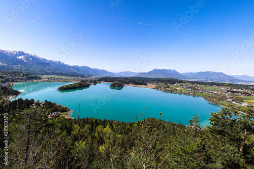 Lake Faak Panorama View From Tabor Heights In Carinthia Austria