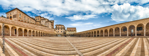 Lower plaza of the Basilica of Saint Francis, Assisi, Italy