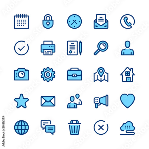 Basic line icons set. Modern graphic design concepts, simple symbols, elements, pictograms collection. Minimal thin line design. Premium quality. Pixel perfect. Vector outline icons