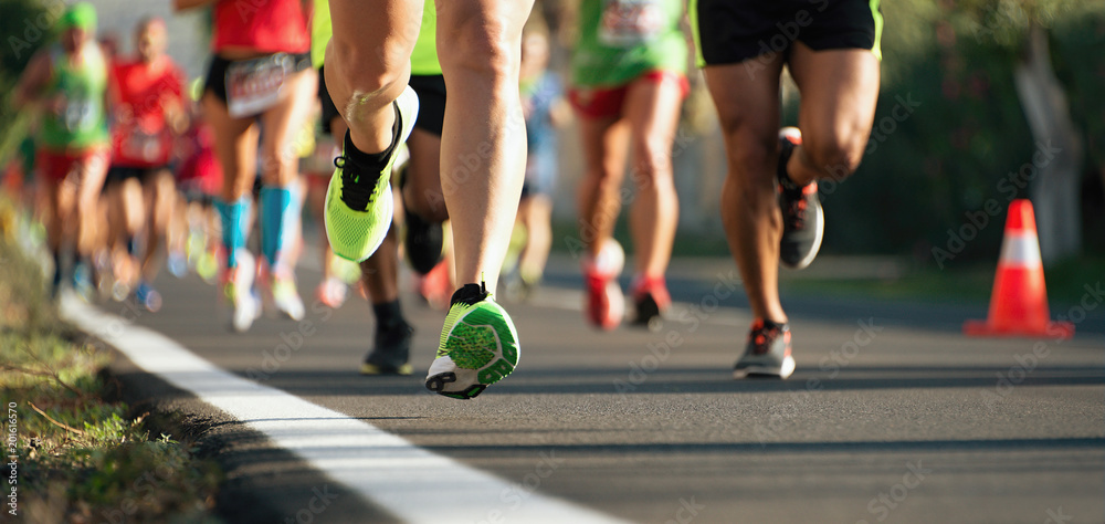 Marathon running in the light of evening