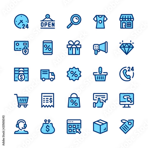 Ecommerce, internet commerce, online shopping line icons set. Modern graphic design concepts, simple symbols collection. Minimal thin line design. Premium quality. Pixel perfect. Vector outline icons
