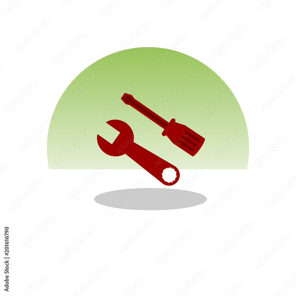 Screwdriver and Wrench icon. Vector Illustration Screwdriver and Wrench icon. Vector Illustration