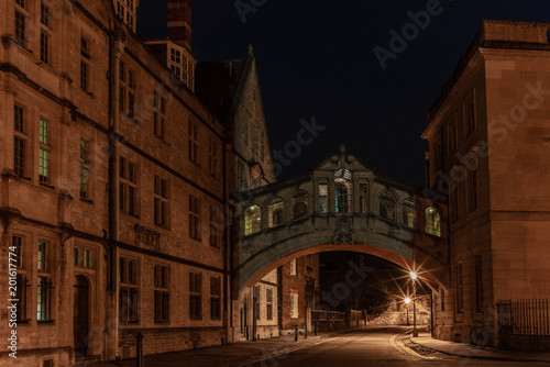 The romantic Bridge of Sighs in Oxford at night - 1