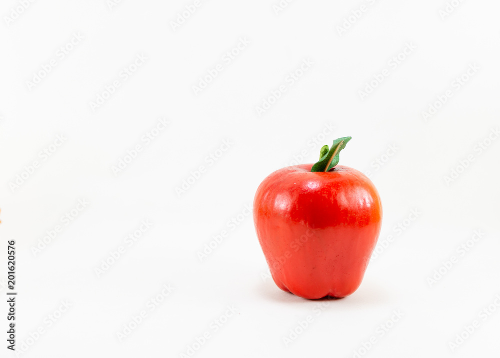 Apple plastic Toy fruits on white background