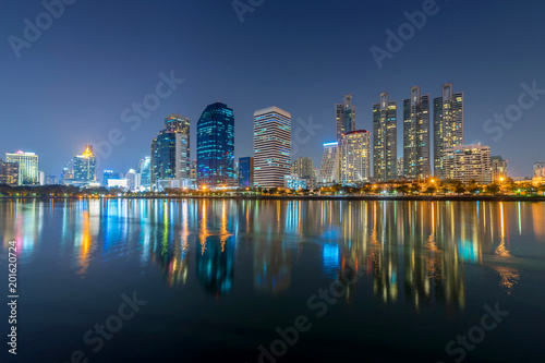 Bangkok city - Cityscape downtown   Business district urban area   reflection landscape Bangkok Thailand