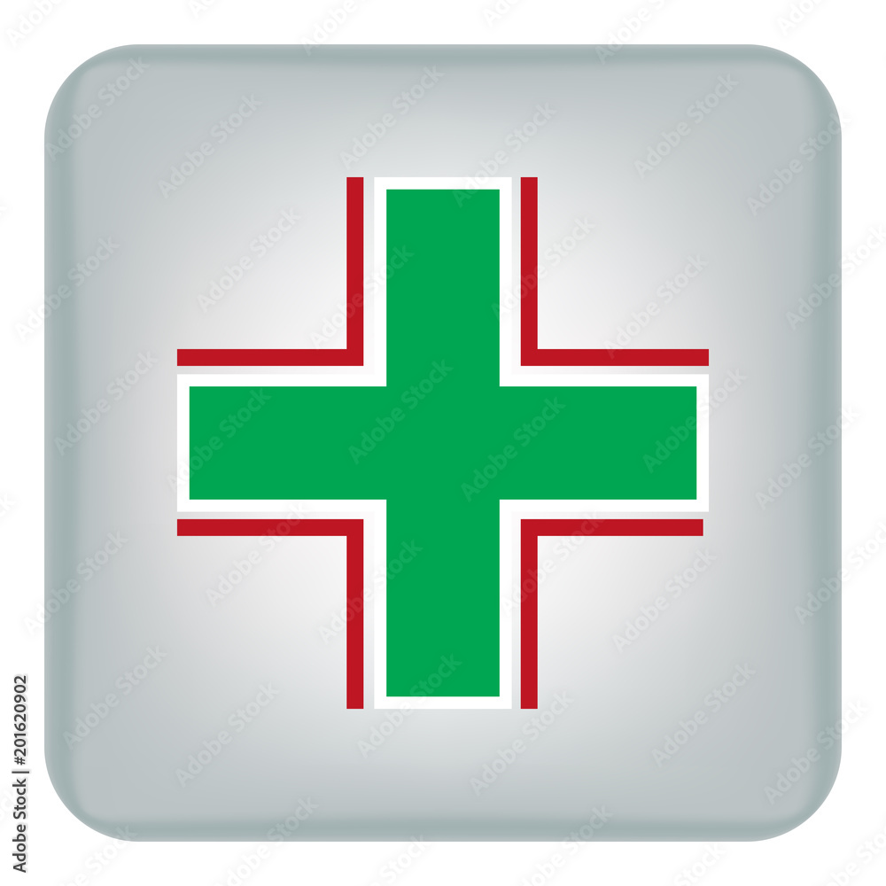 Obraz premium Vector image icons with green cross