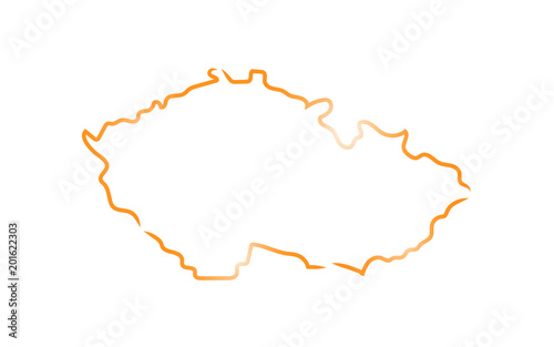 Stylized sketch map of Czech Republic