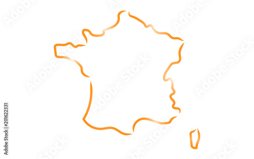 Stylized sketch map of France