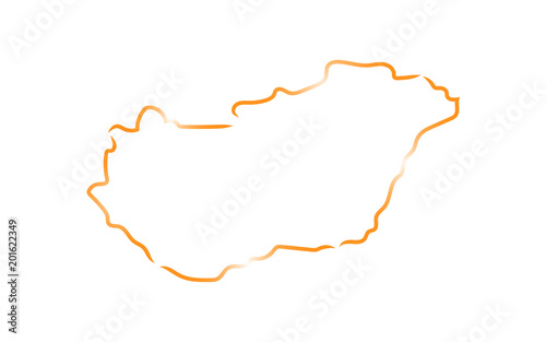 Stylized sketch map of Hungary