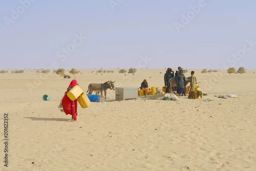 Fototapeta samoprzylepna Water well  on the Sahara desert    in Northen Chad

