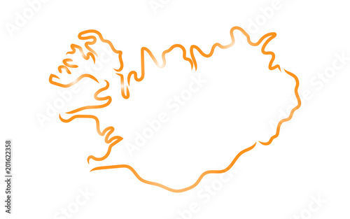 Stylized sketch map of Iceland